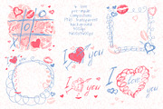 Love set. Hearts kisses doodle, an Object Graphic by antuanetto (Thumbnail 2 of 5)