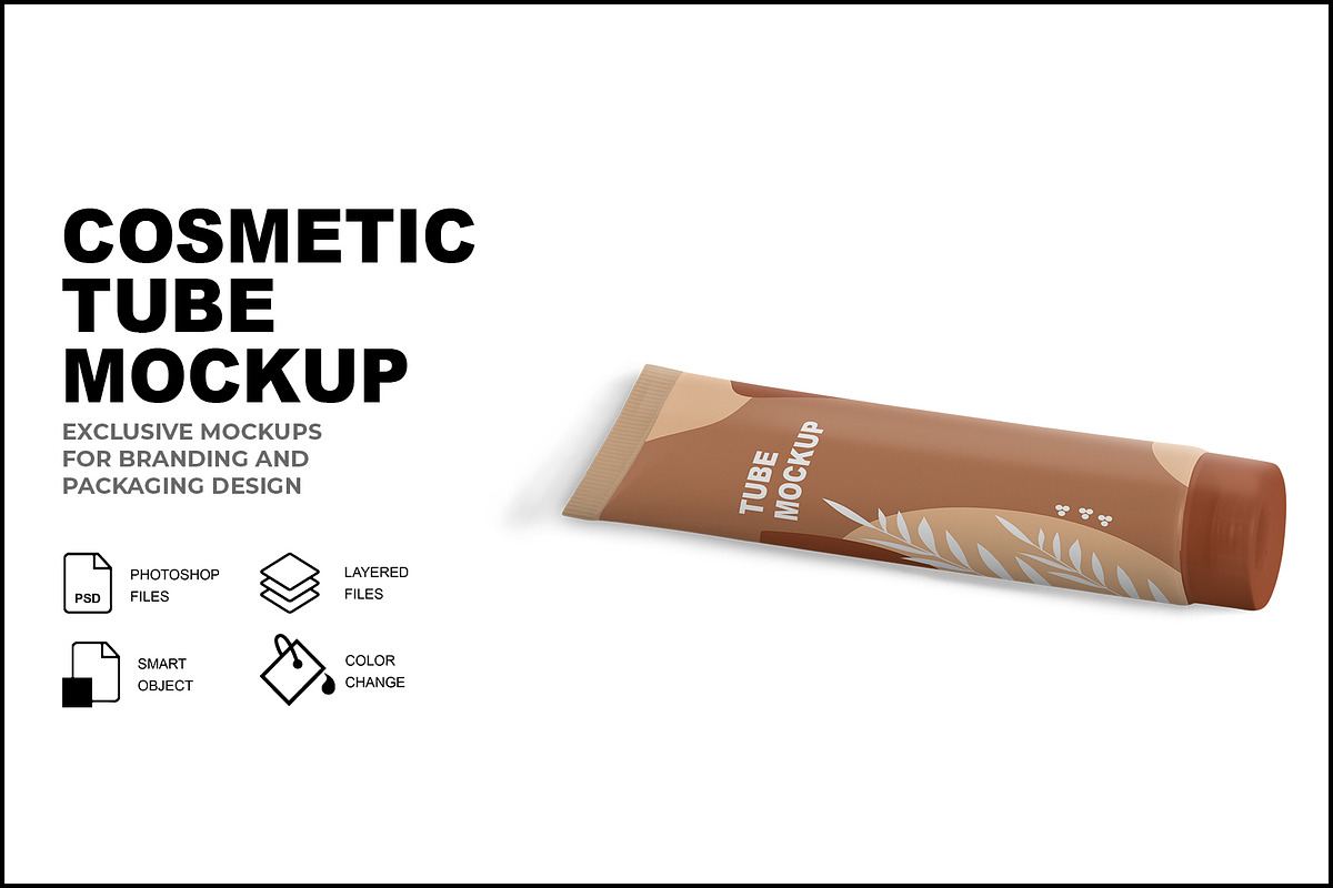 Cosmetic Tube Mockup, a Packaging Mockup by mockupbuys (Photo 1 of 5)