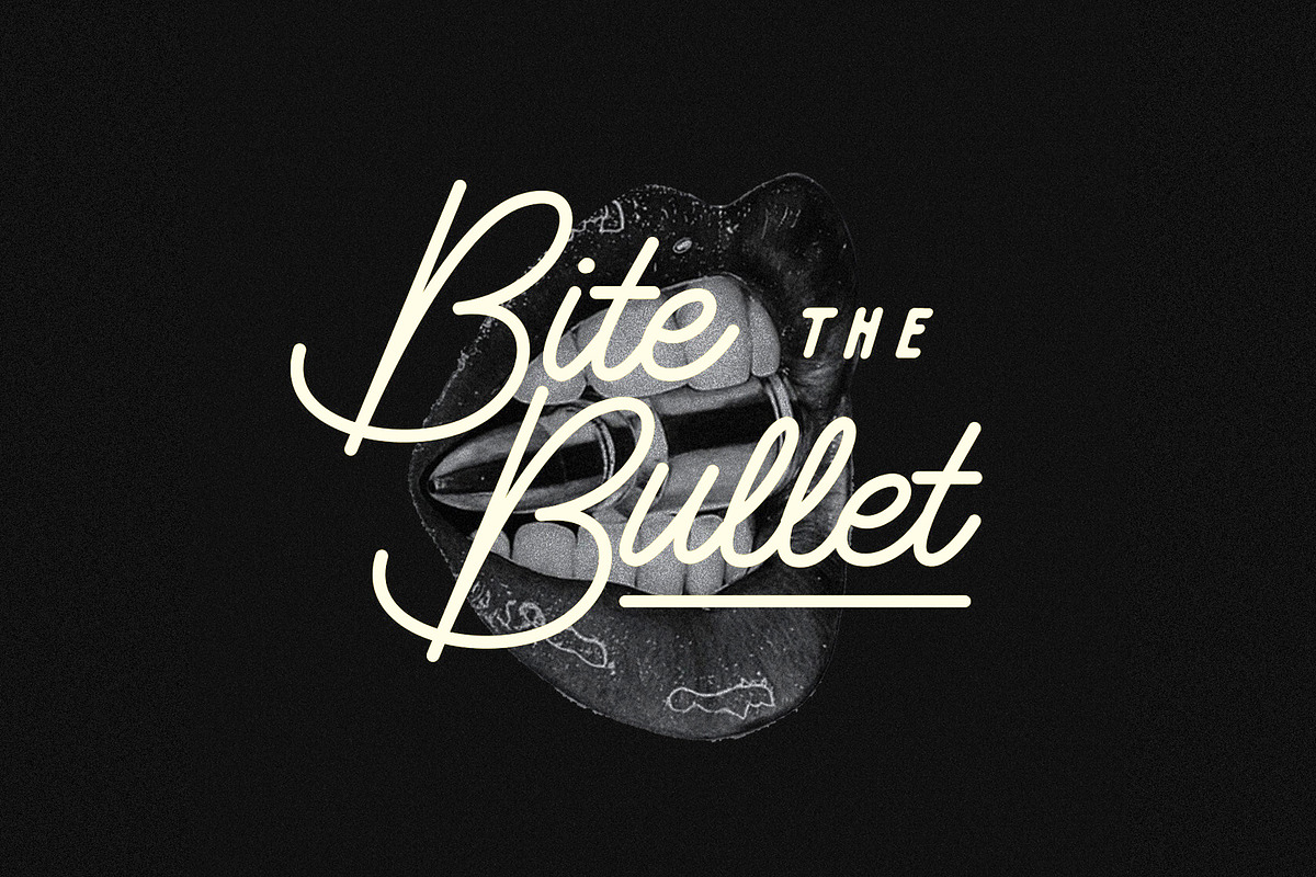Bite the Bullet Typeface, a Handwritten Font by Yeahright Type (Photo 1 of 3)