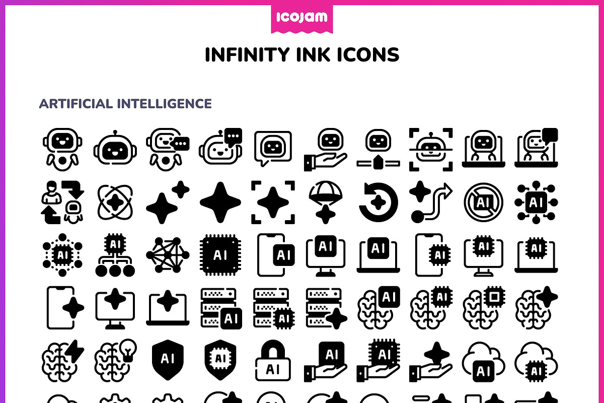 2100+ Infinity Ink icons, a Solid Icon by Icojam store (Photo 12 of 12)