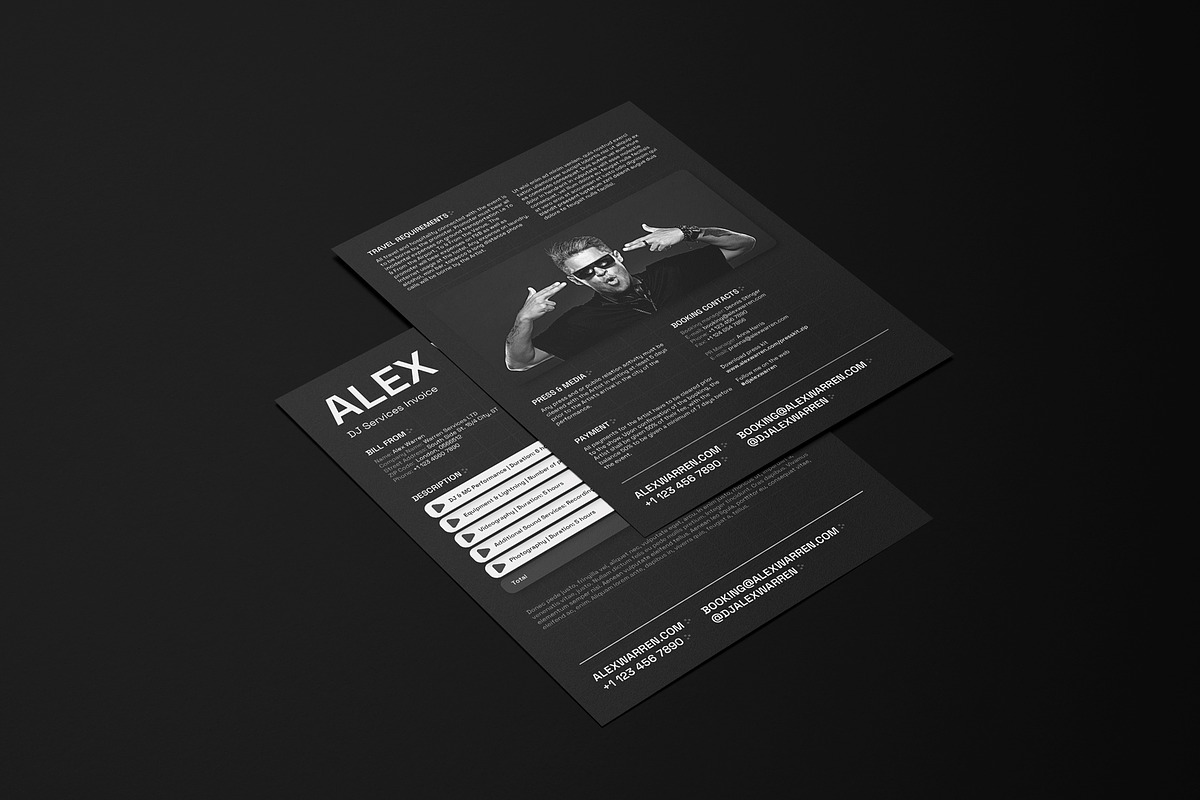Dark DJ Press Kit / EPK Template, a Resume Template by vinyljunkie (Photo 10 of 11)