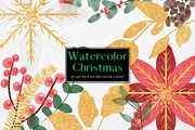 Watercolor Christmas Clipart, an Illustration by Pixafied (Thumbnail 1 of 3)