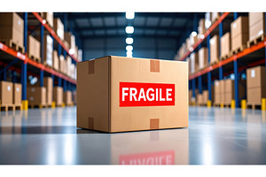 Warehouse with labeled fragile box, a Transportation Photo by Igor Tichonow