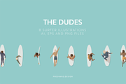 The Dudes - Surfer Illustrations, an Illustration by freehand design (Thumbnail 1 of 7)