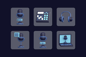 Podcast 3D Icon Pack