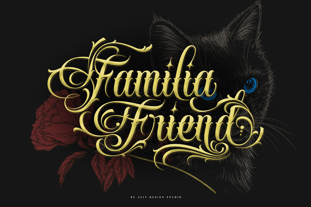 Handrid Familia Typeface, a Script Font by alit design (Photo 4 of 20)