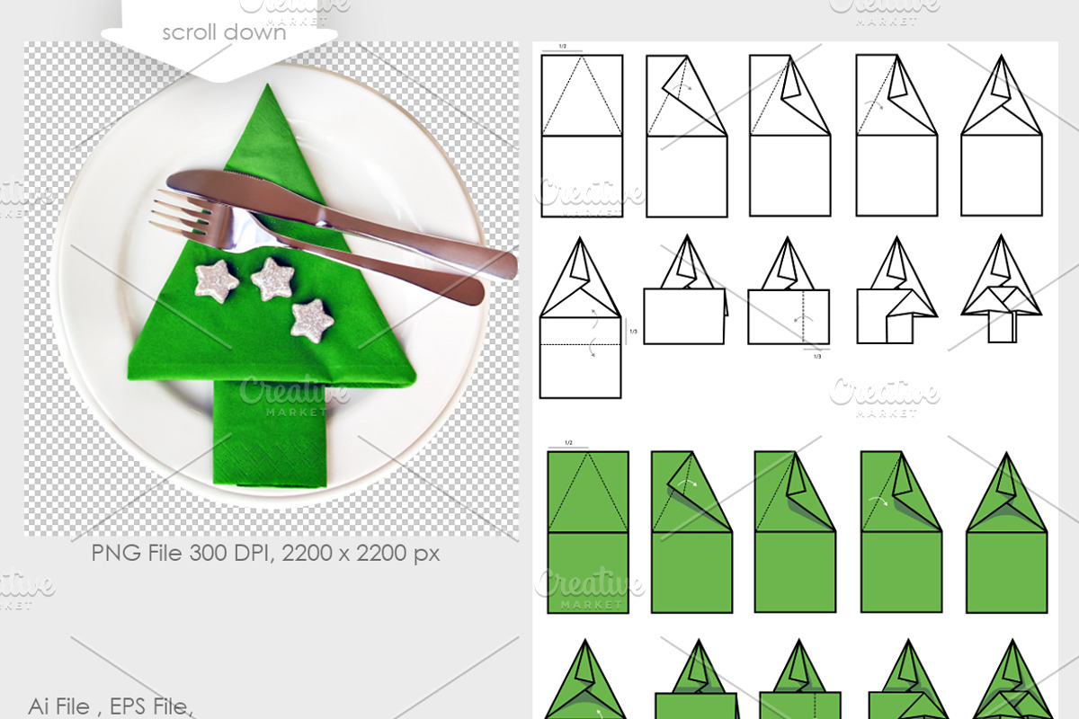 Napkin Folding, a Decorative Illustration by Marina Grau (Photo 2 of 4)