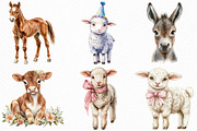 Cute Farm Animals Clipart, an Illustration by Craft Nest (Thumbnail 4 of 6)