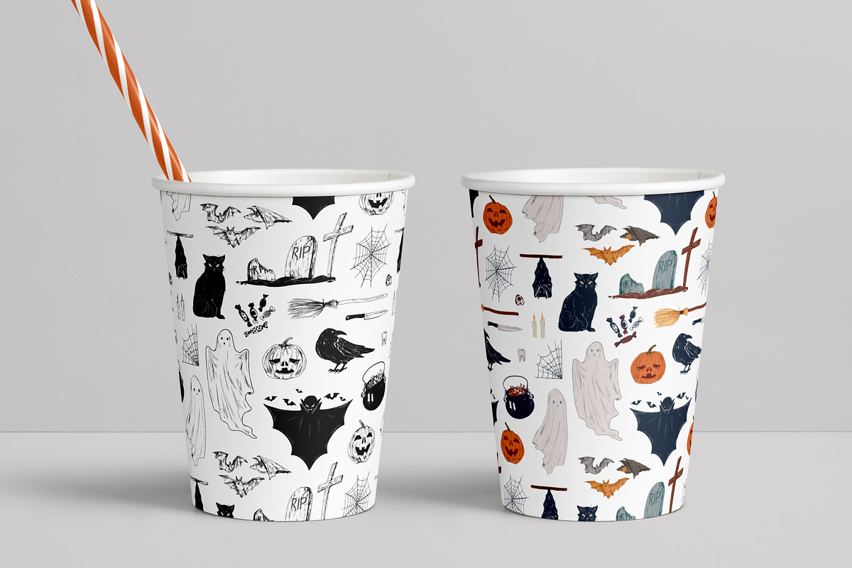 Halloween posters, cards, seamless, a Decorative Illustration by Good Studio (Photo 14 of 17)