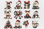 Whimsical Christmas Clipart, a Seasonal Illustration by Rose Art (Thumbnail 4 of 6)