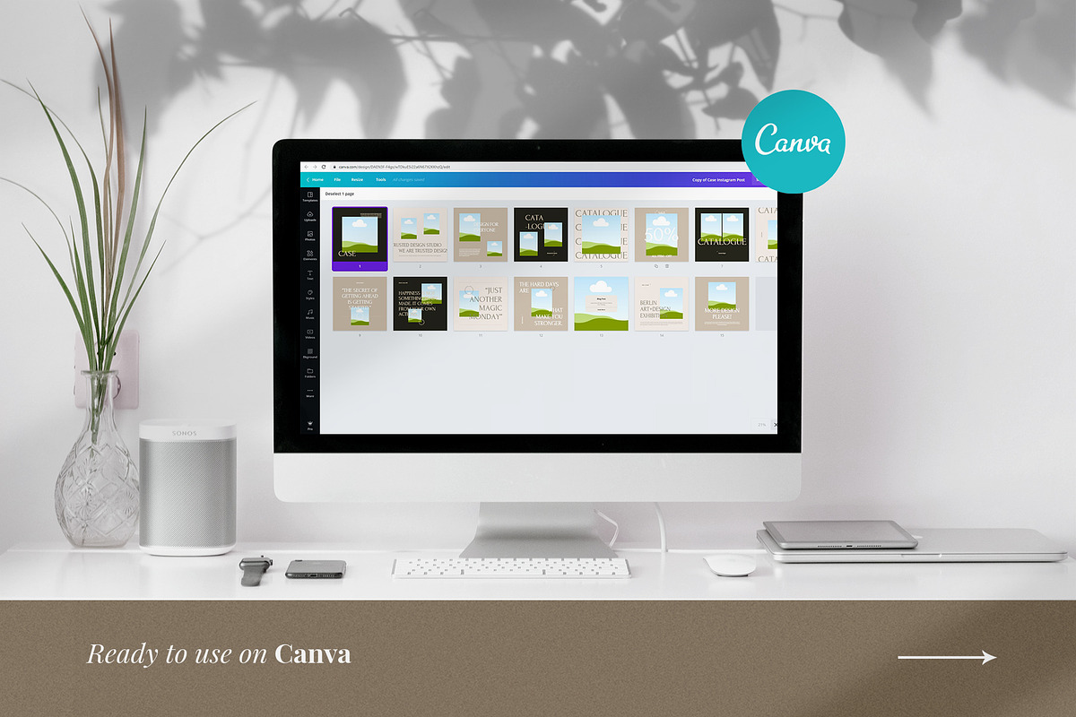 Casey Instagram Pack | PS & Canva, a Social Media Template by Visuel Colonie® (Photo 3 of 15)