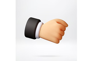 3D businessman hand with clenched, an Object Illustration by Abscent