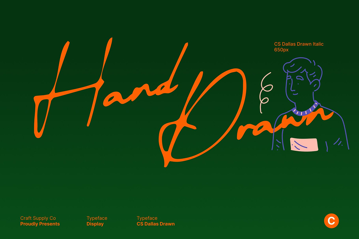 CS Dallas Drawn, a Script Font by Craft Supply Co. (Photo 2 of 8)