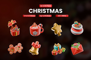 Christmas 3D Icon Pack, an Object Graphic by Artnivora.Std