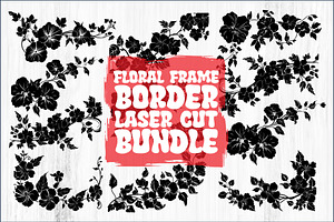 Floral Border & Frame Laser Cut Bund, an Object Graphic by hafijul