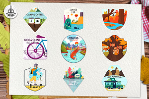 Retro Camp Badges Mega Bundle