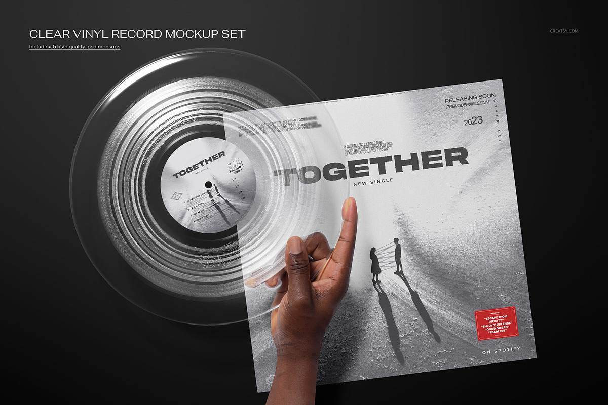 Vinyl Record Mockup Bundle, a Merchandise Mockup by creatsy5 (Photo 6 of 28)