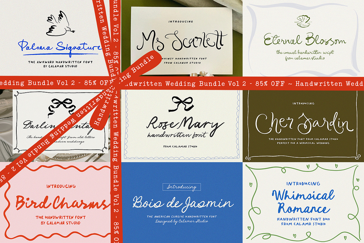 Handwritten Font Bundle | SALE, a Handwritten Font by Calamar Studio (Photo 1 of 42)