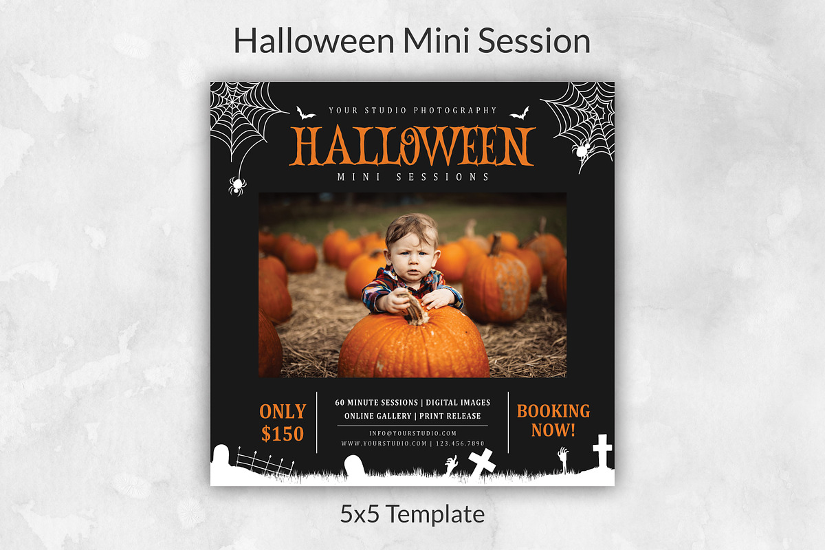 Halloween Mini Session Template, a Card Template by Designscozy (Photo 2 of 2)