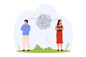 Couple Misunderstanding and, an Illustration by Flashvector