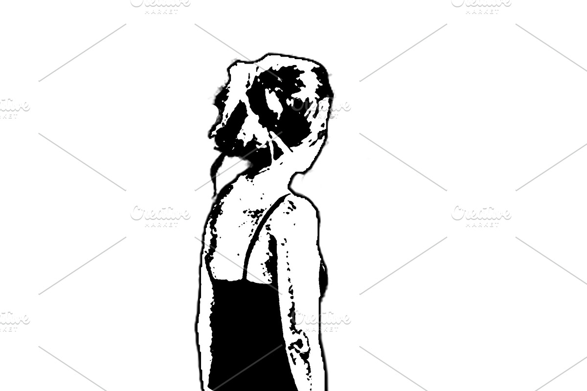Isolated graphic of blonde mature woman with bag walking, a Person Illustration by DanFLCreativo