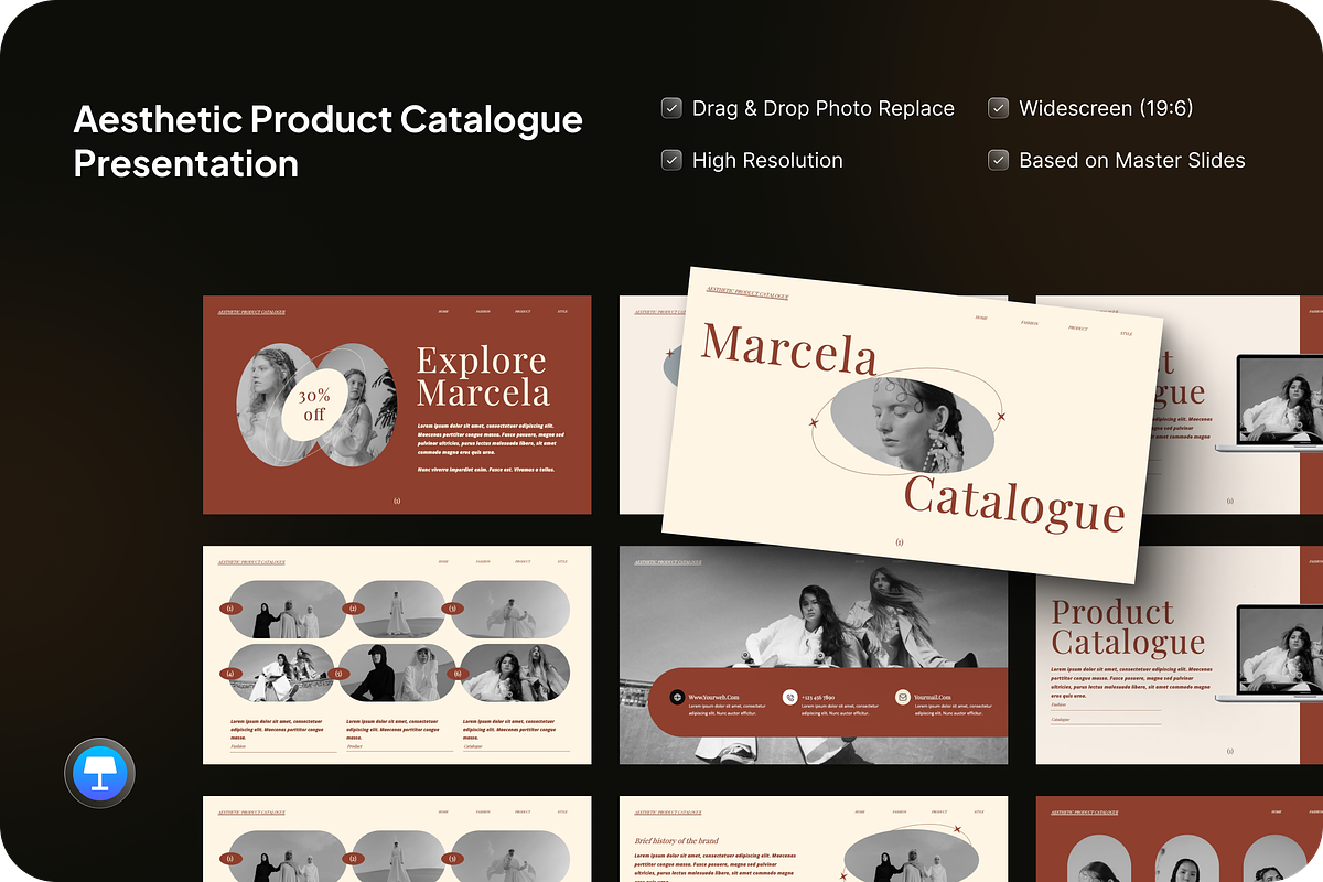 Aesthetic Product Catalogue Keynote, a Presentation Template by SquidPixey (Photo 1 of 7)