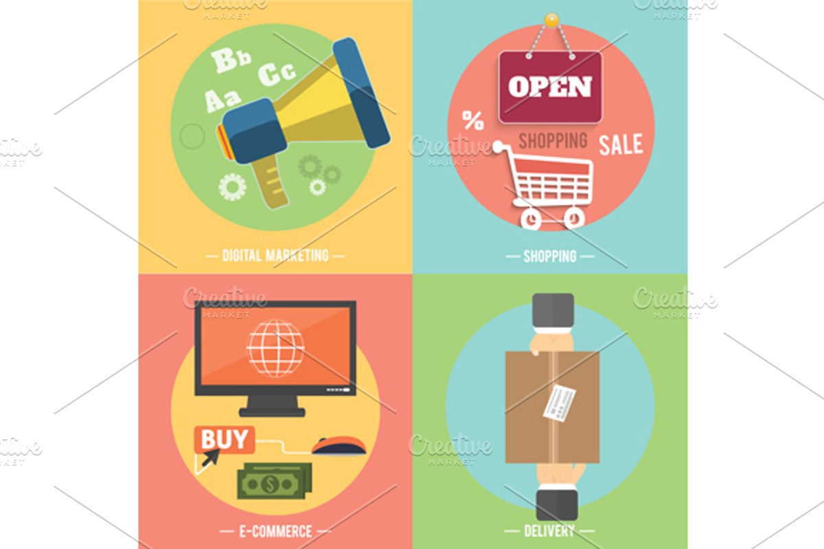 Icons for e-commerce, delivery