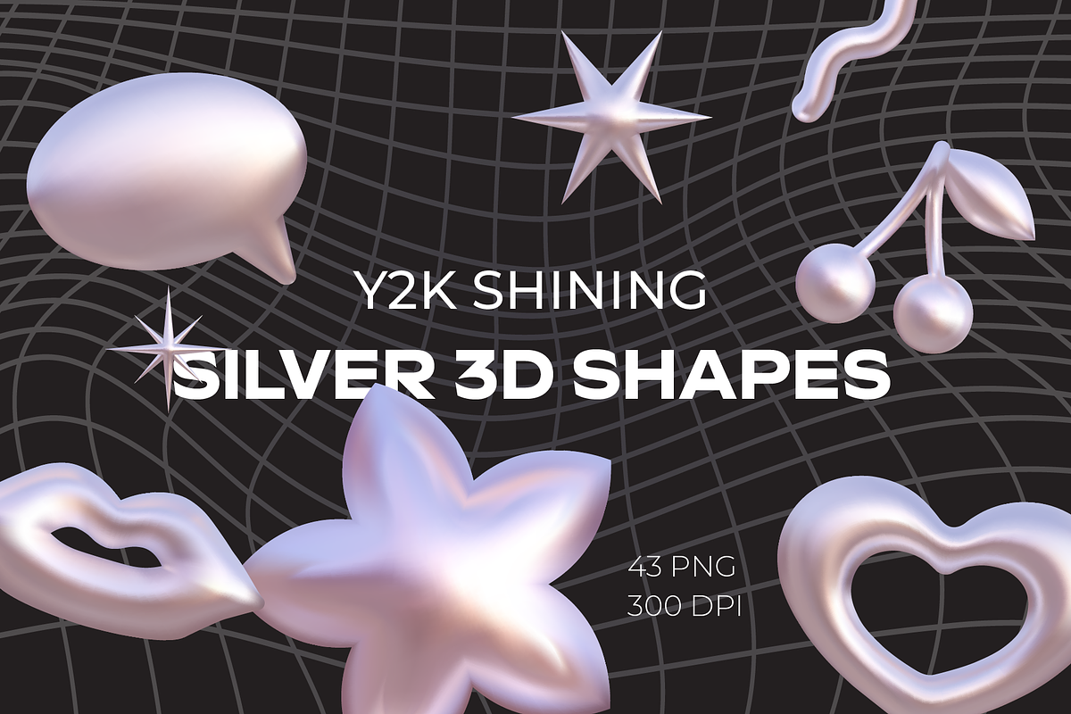 Silver Abstract 3d Shapes, an Object Graphic by Olena (Photo 1 of 5)