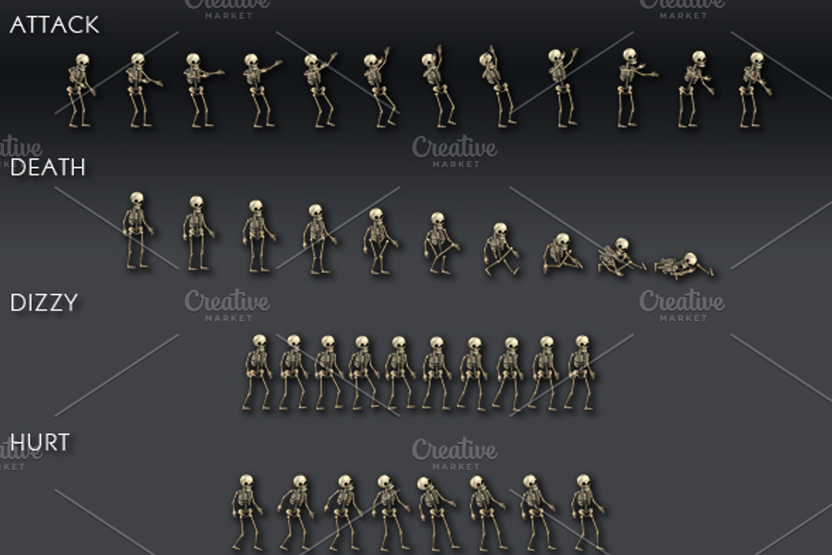 Character Spritesheet: Skeleton, an Object Graphic by LudicArts (Photo 2 of 2)