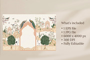 Vintage Mughal Garden Wall Mural, a Decorative Illustration by GraphicsByNaeem (Thumbnail 3 of 5)