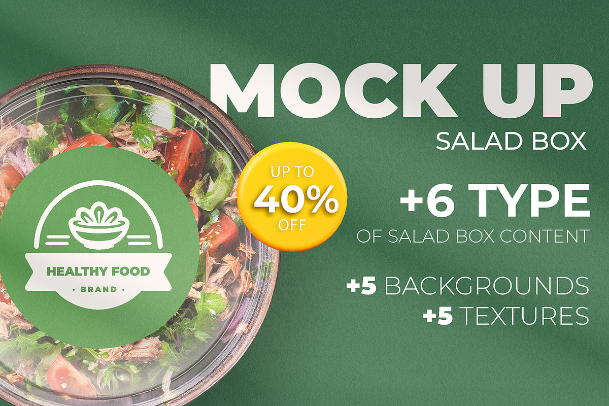 Salad Box Mock up Collection, a Packaging Mockup by Lostkids (Photo 1 of 8)