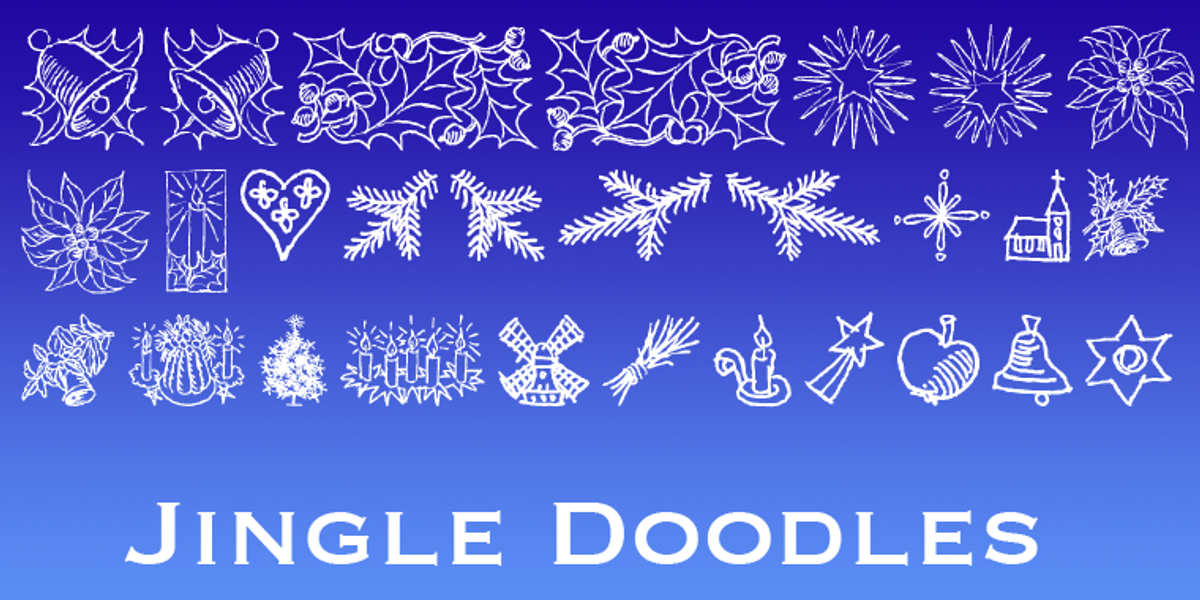 JingleDoodles, a Symbol Font by Wiescher-Design