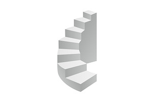 Curved spiral staircase illustration