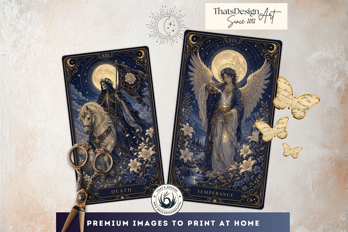 The Midnight Gilt Tarot Cards, a Decorative Illustration by ThatsDesignArt (Photo 8 of 10)