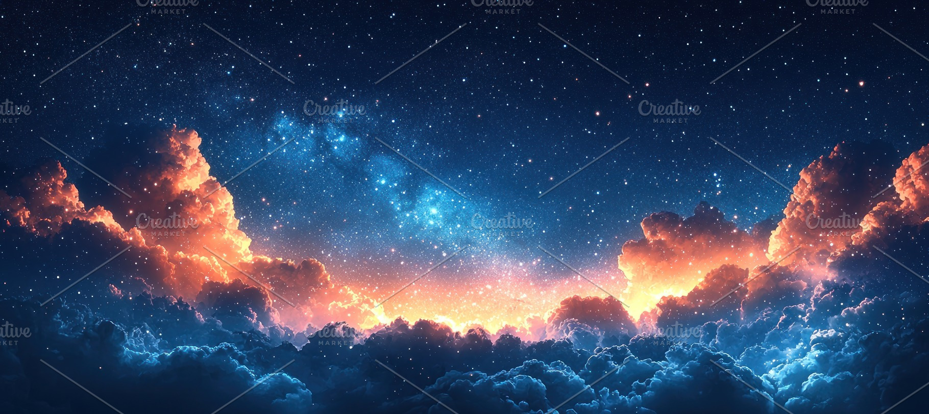 Majestic night sky with glowing clouds and a bright Milky Way fi, an Abstract Photo by José Manuel Gelpi