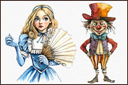 Vintage Alice in Wonderland Clipart, an Illustration by Sublimation Artist (Thumbnail 3 of 6)