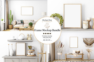 Frame Boho Mockup Bundle - 43