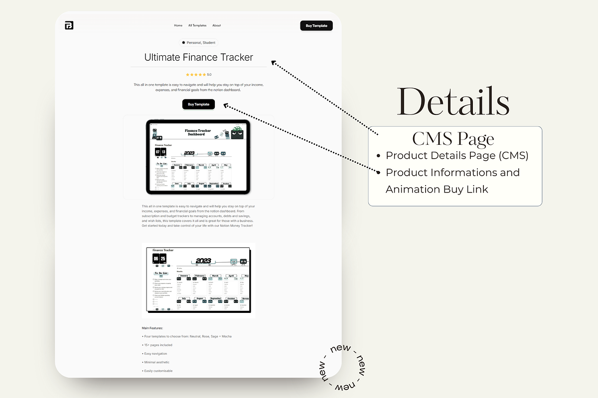 Bella- Minimal Notion Seller Website, a Websites & App Template by DaisyStudio (Photo 9 of 9)