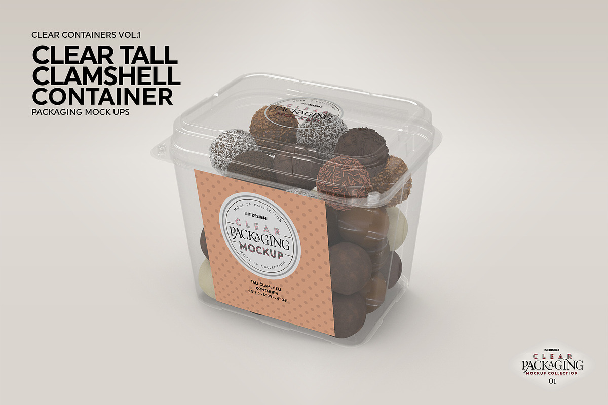 Tall Clamshell Container Mockup, a Cups & Container Mockup by INCDesign (Photo 4 of 7)