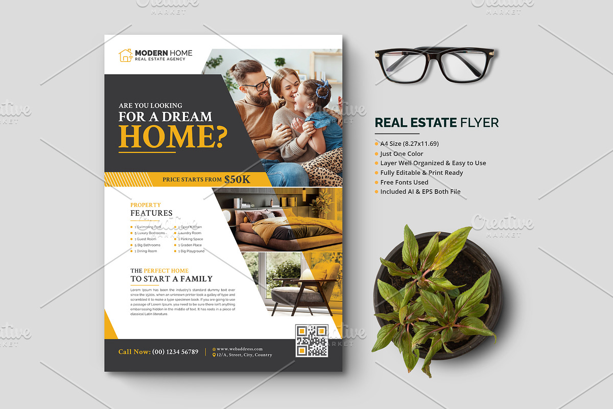 Real Estate Flyer, a Flyer Template by GraphicsBurg (Photo 1 of 2)