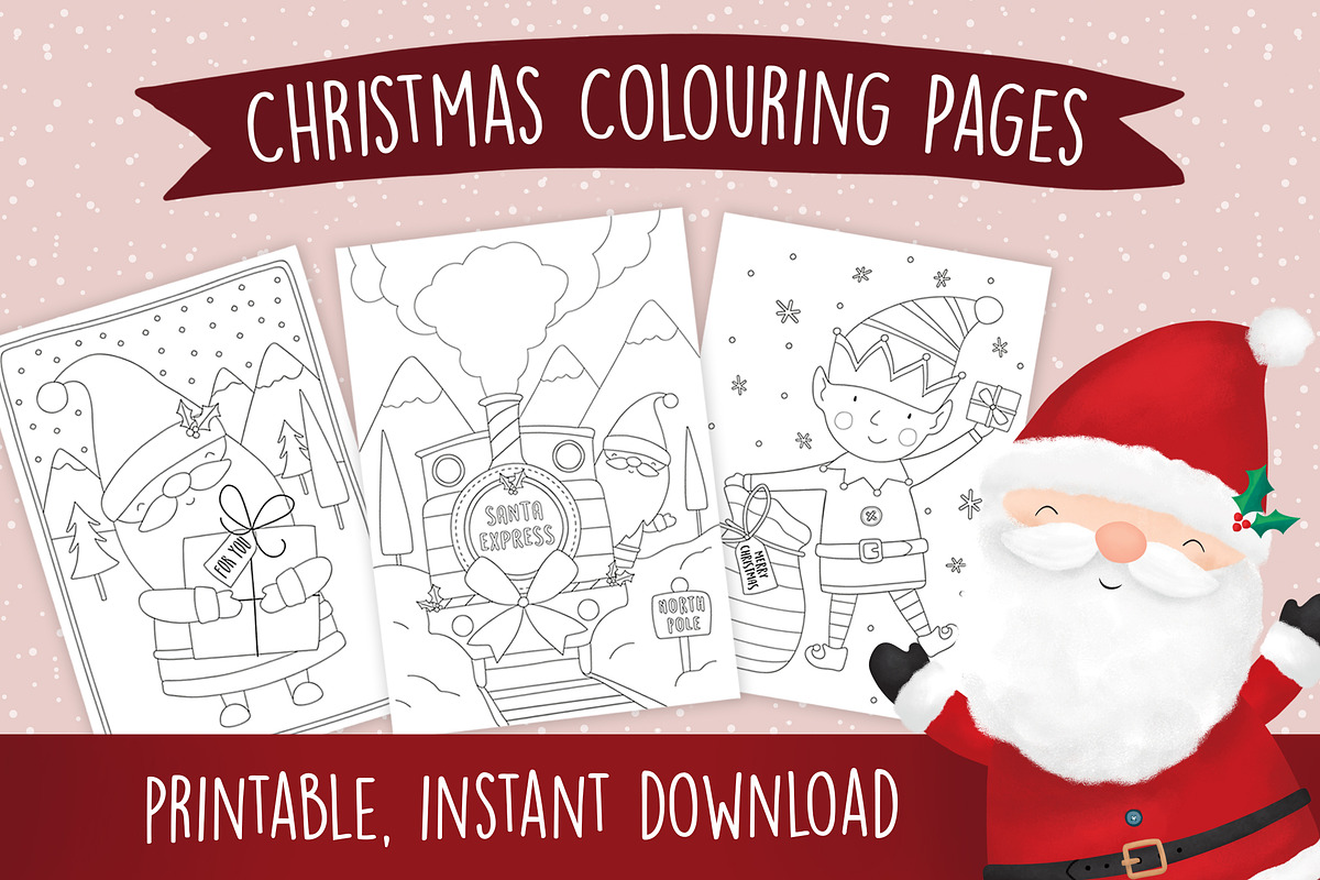 Christmas Colouring Pages - Download, an Illustration by Doodle Dibs (Photo 1 of 3)