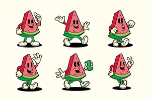 Retro Watermelon Character