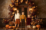 34 Autumn Wreath Digital Backdrops, a Background Graphic by 3Motional (Thumbnail 11 of 18)