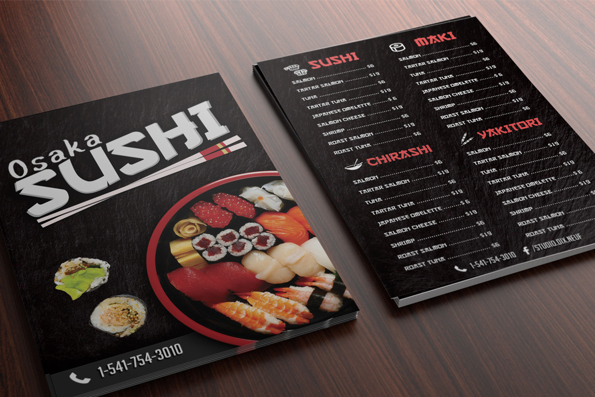 A4 / A5 - Sushi Flyer Template Sushi, a Flyer Template by Studio 19 (Photo 5 of 7)