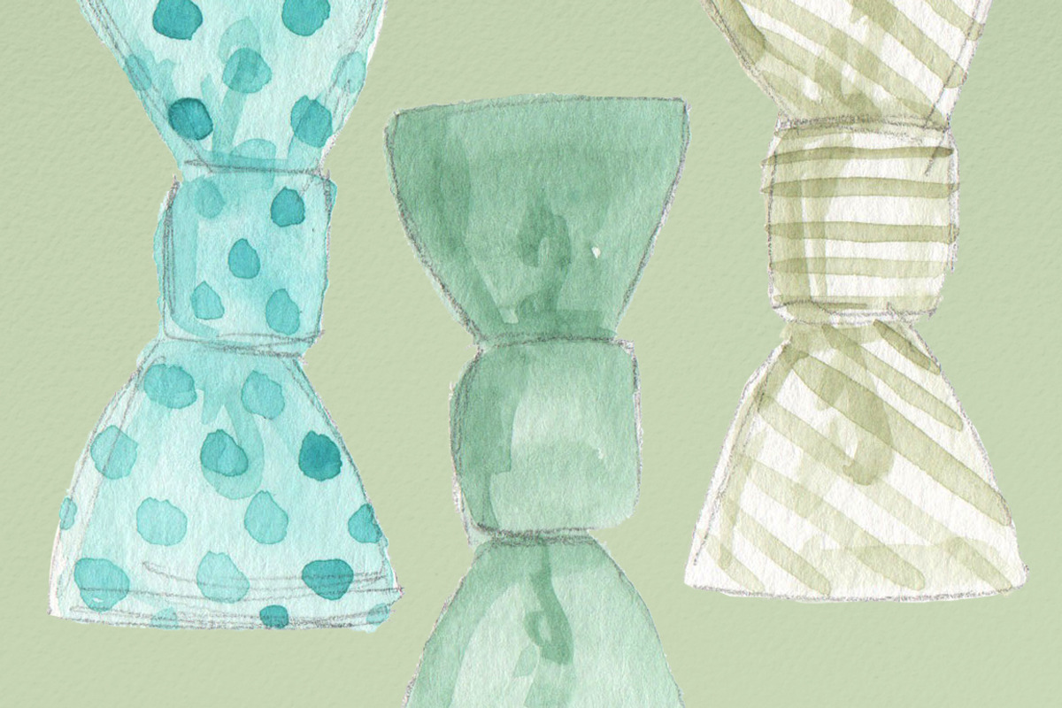 Watercolor Bow Ties, an Illustration by R.Ewers Designs (Photo 3 of 3)