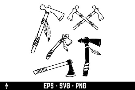 Set of traditional tomahawks