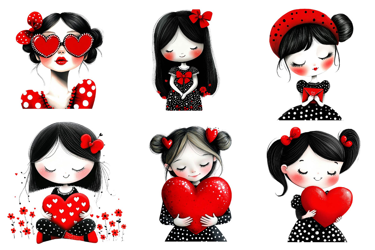 Cute Girl Clipart, an Illustration by CreationArt (Photo 2 of 5)