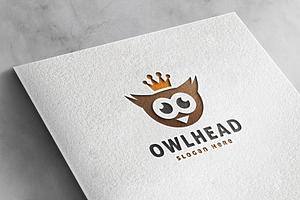 Cute Owl Head Logo, a Branding & Logo Template by Design_Planet
