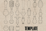 Vase stamps for Procreate, a Brush Add-On by TheWhiteCatLab (Thumbnail 3 of 6)