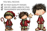 Whimsical Christmas Boy Clipart, an Illustration by Pixels.Craft (Thumbnail 2 of 6)